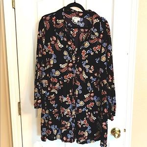 Style & Co Woman floral button front tunic size 3X